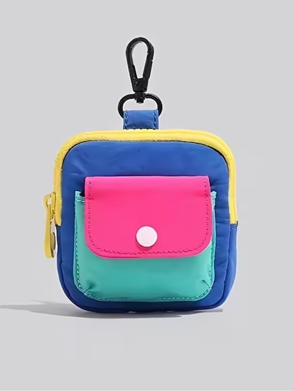 Colorblock Clip-On Pouch Charm